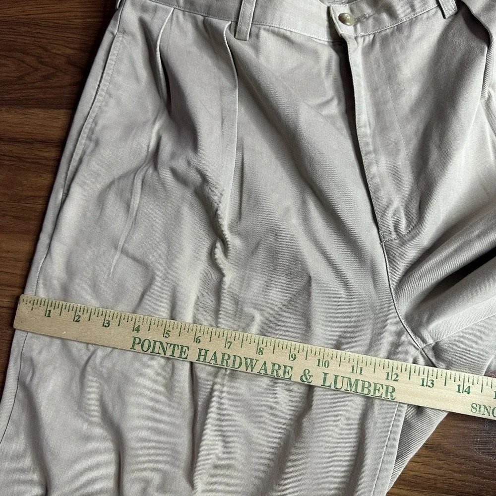 Vintage Polo Ralph Lauren Andrew Pants Mens 34x32 Khaki Chino Preppy Pleated